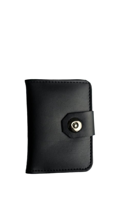 Pure Synthetic Wallet With Magnetic Button Lock