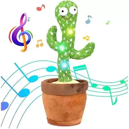 Talking & Dancing Cactus Toy with Voice Repeat & LED Lights